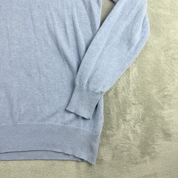 Barbour Sweater Womens 14 Worker Blue Cotton‎ Cashmere Knit V Neck Long Sleeve - Picture 9 of 15